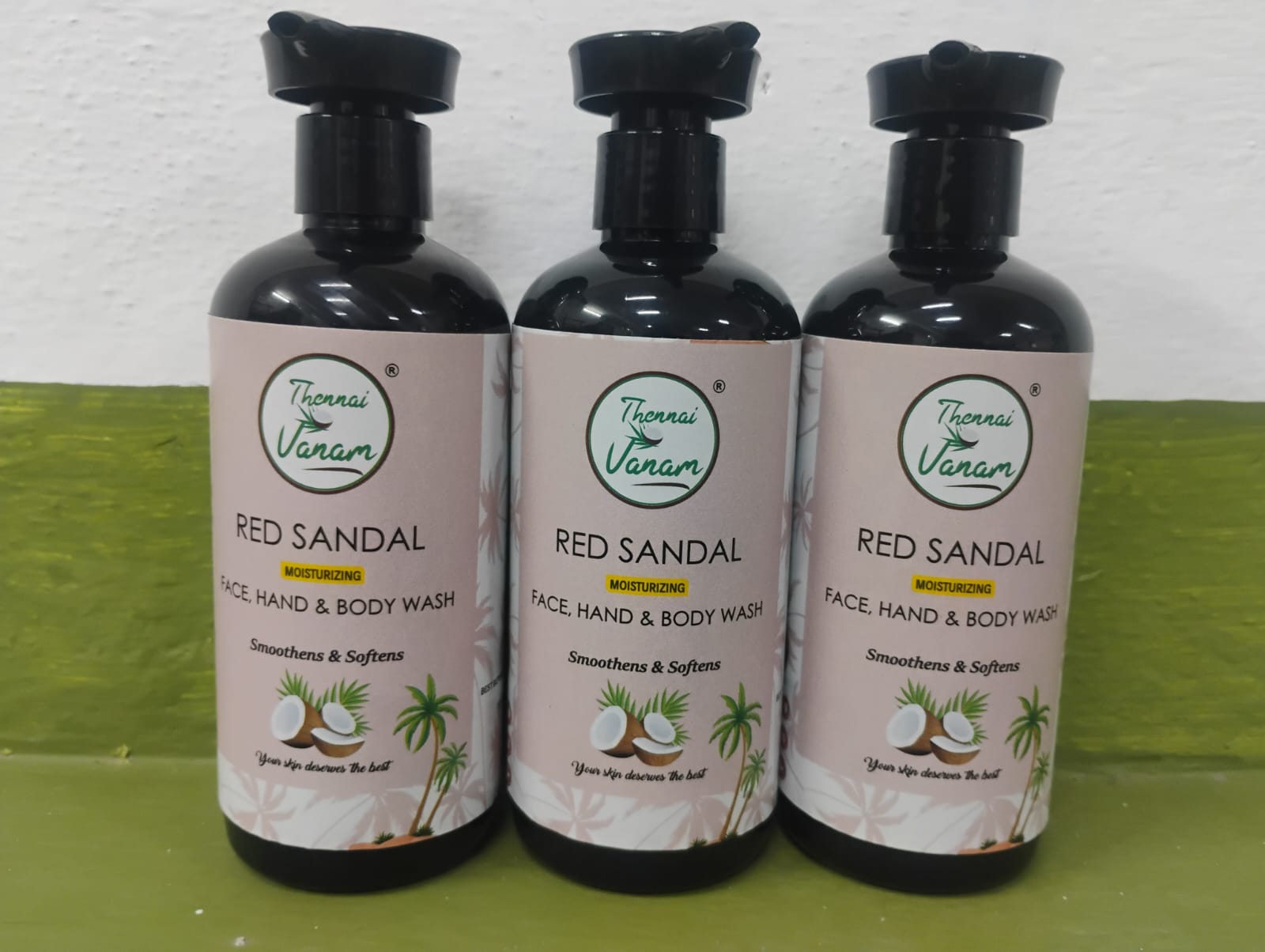 Coconut oil and Red Sandal Face ,Hand ,Body Wash 300 ml - Image 2